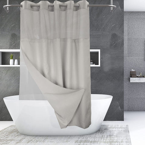 Textured Shower Curtain & PEVA Liner with Window-71"W×74"L