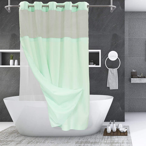 Textured Shower Curtain & PEVA Liner with Window-71"W×74"L