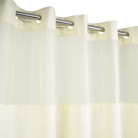 Spot Waffle Weave Shower Curtain & Liner with Window