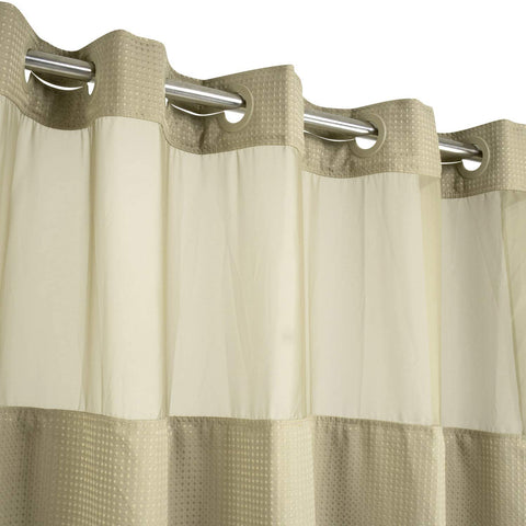 Spot Waffle Weave Shower Curtain & Liner with Window