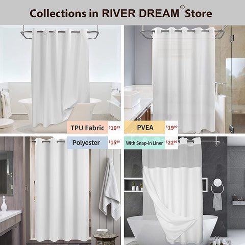 Textured Shower Curtain & PEVA Liner with Window-71"W×74"L