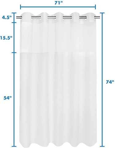 Hookless Textrue Shower Curtain & Liner