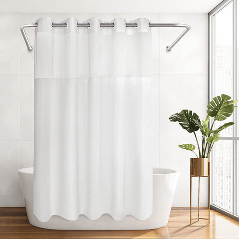 Hookless Textrue Shower Curtain & Liner