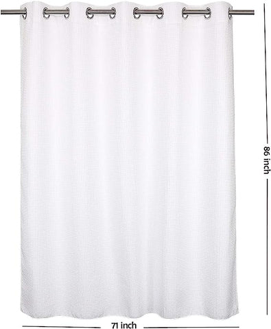 Honeycomb Waffle Weave Shower Curtain & Liner